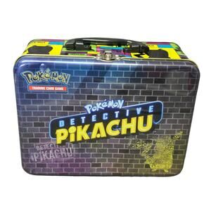 Pokemon Trading Card Game Detective Pikachu Lunch Box Chest Tin Collector's Case